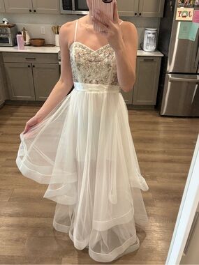 Beautiful Beaded White Prom Dress